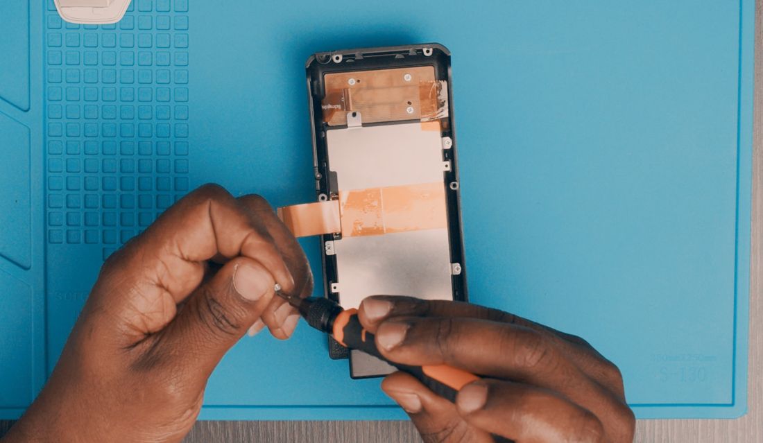 Loosely secure LCD securing plate with two screws so the FPC stays adjustable.