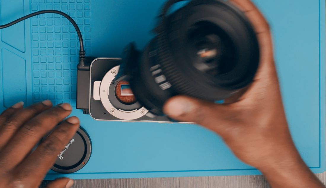 Mount a lens.